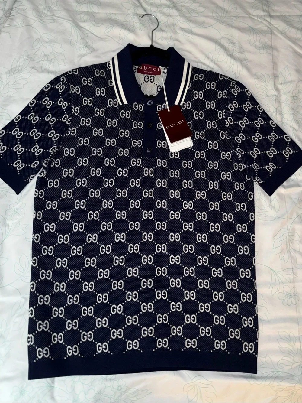 Gucci GG cotton knit jacquard polo shirt